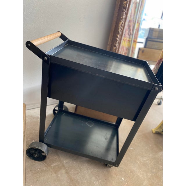 2000 - 2009 Industrial Steel Bar Cart For Sale - Image 5 of 6