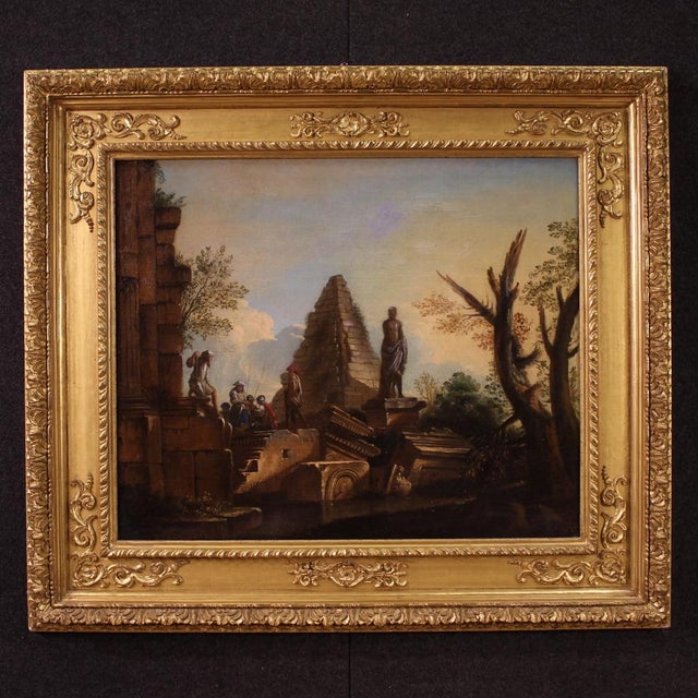 Capriccio with Classical Ruins and Figures, 1730, Oil on Canvas For Sale - Image 15 of 15