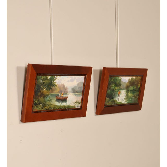 Salvador Caballero Pair of Fishermen Paintings For Sale - Image 4 of 18