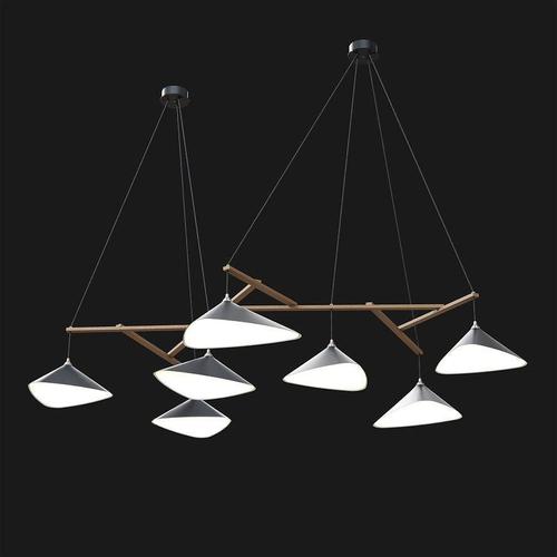 Emily Group of Seven Pendant Light in Steel with Dark Bronze Finish by Moss Objects For Sale - Image 6 of 11