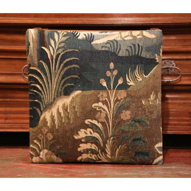 French 19th Century French Louis XIII Carved Walnut and Aubusson Tapestry Stool For Sale - Image 3 of 11