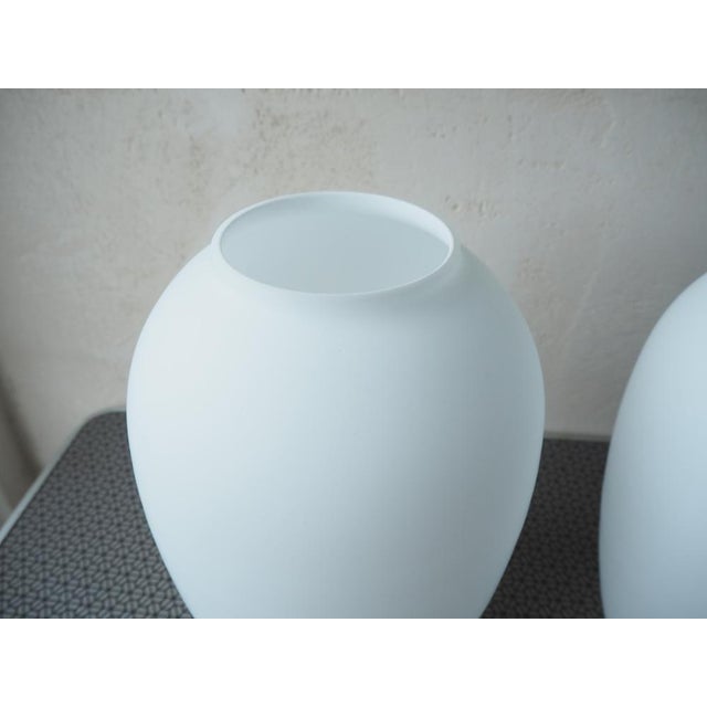 Mid-Century Opaline Glass Vase, Bohemia, 1960s, Set of 2 For Sale - Image 6 of 10