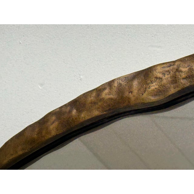 Metal Cb2 Abel Brass Round Wall Mirror For Sale - Image 7 of 12