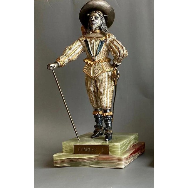 Birmingham Mint British Monarchs Bronze Figures by Anna Danesin, 1980s, Set of 4 For Sale - Image 3 of 18
