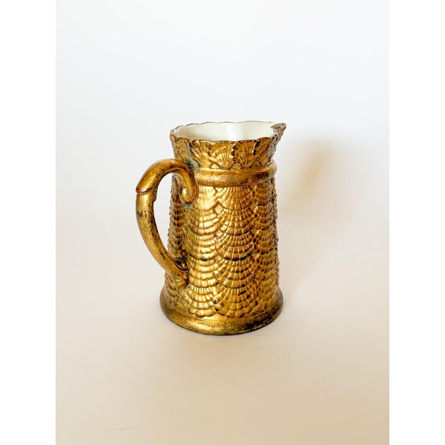 Vintage Gilt Italian Shell Motif Pitcher For Sale - Image 4 of 12