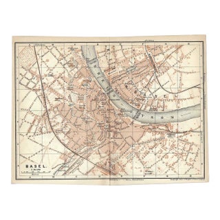 Antique Basel Switzerland Map For Sale