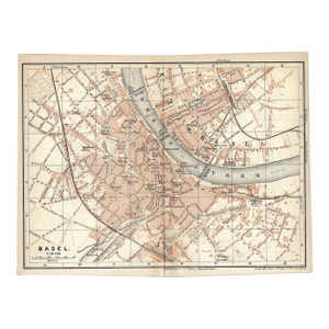 Antique Basel Switzerland Map