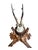 Roe Deer Trophy on a wood plaque with oak leaves.