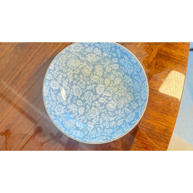 1990s Porcelain Bunny Bowl, Blue Floral Interior, Gold Trim, by Envogue, 8.5" Diameter 4 Pc For Sale - Image 13 of 15