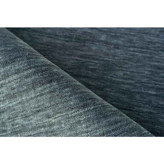 Exquisite Rugs Exquisite Rugs Roche Handmade New Zealand Wool Dark Blue Rug-6'X9' For Sale - Image 4 of 8