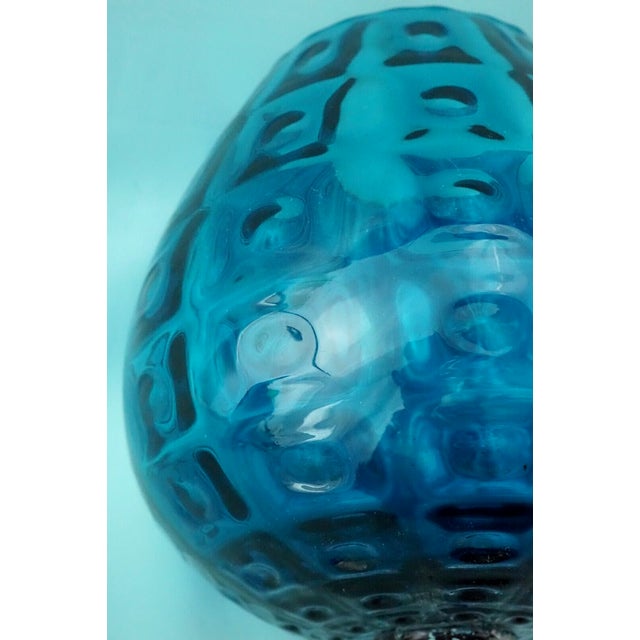 Blue Large Vintage Blue Glass Cup Vase, 1970s For Sale - Image 8 of 18
