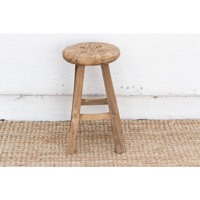 Chinese Antique Ocassional Stool With Elm Top For Sale - Image 3 of 8