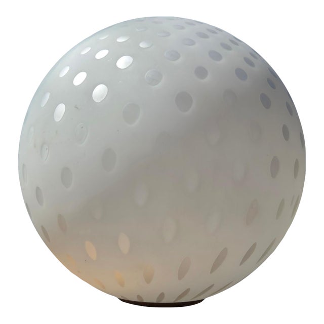 Vintage Post Modern Abstract Sphere Floor Light Glass Orb Polka Dots For Sale