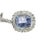 Vintage 10k White Gold Ceylon Sapphire and Diamond Dangle Earrings, Pair For Sale - Image 4 of 7