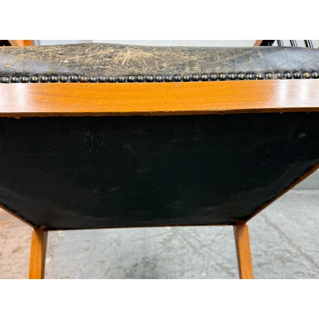 Circa 1835 Austrian Biedermeier Cherry Wood + Leather Arm Chairs, Pair For Sale - Image 12 of 12