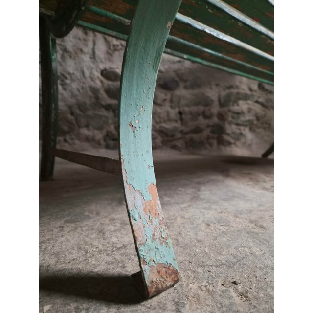French Garden Bench in Wood and Iron, 1950s For Sale - Image 16 of 18