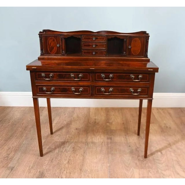Sheraton Ladies Desk Bureau in Mahogany, 1890s For Sale - Image 5 of 8