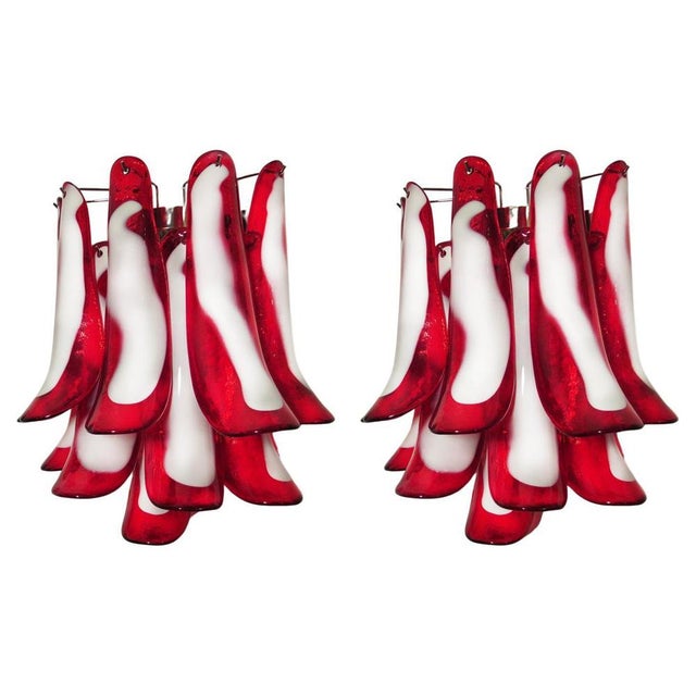 Italian Petal Murano Sconces, 1980s, Set of 4 For Sale - Image 4 of 9