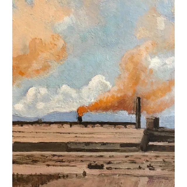 Jean F. Chomel, Red Smoke, Oil on Wood, 1969 For Sale - Image 4 of 7