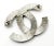 Contemporary Chanel Classic Silver CC Baguette Crystal Brooch For Sale - Image 3 of 3