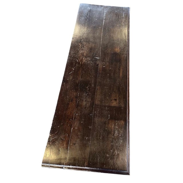 19th Century English Queen Anne Oak Console Table For Sale - Image 5 of 10