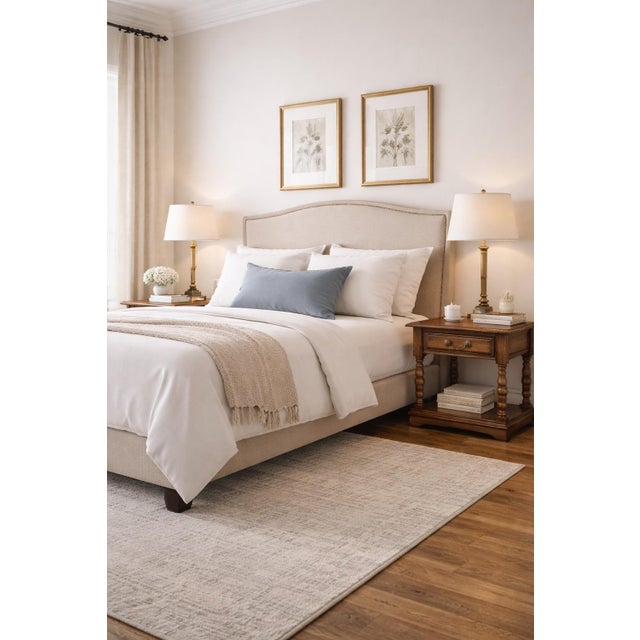 Traditional Pair of Cal Shops Solid Wood Traditional Nightstands With Turned Legs & Lower Shelf For Sale - Image 3 of 11