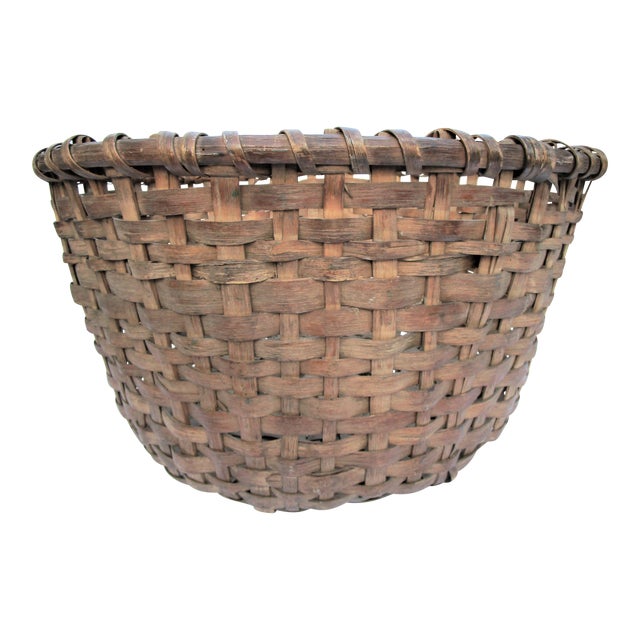 Antique French Splint Laundry Basket Chairish