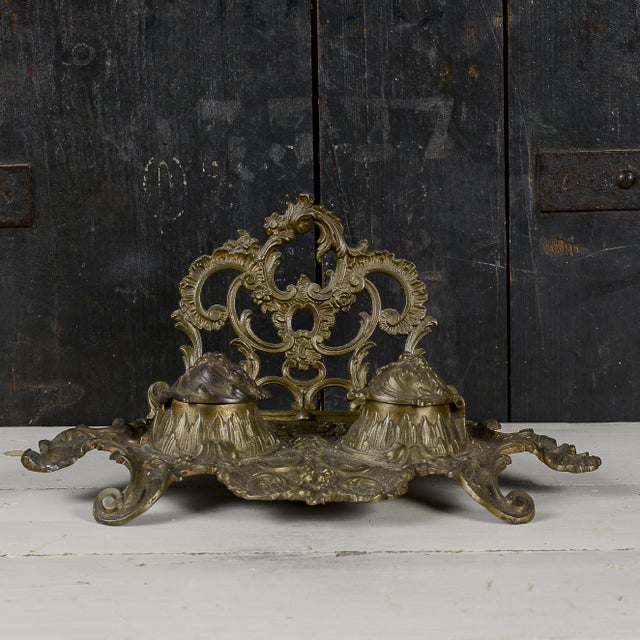 Desk Set for Writing Desk in Brass, 1890s For Sale - Image 3 of 9