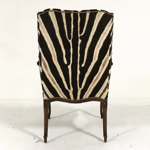 Vintage English Zebra Wingback Chair | Chairish