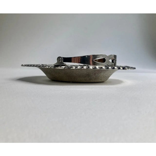 Late 20th Century Japanese Chrome Swing Handle Scrolled Dish For Sale - Image 4 of 13