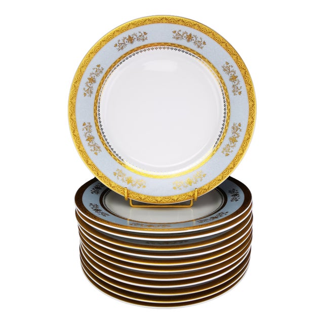Limoges Porcelain Dinner Plates by Philippe Deshoulières, 2010s, Set of 12 For Sale