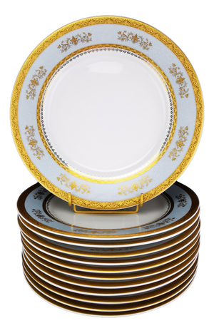 Limoges Porcelain Dinner Plates by Philippe Deshoulières, 2010s, Set of 12