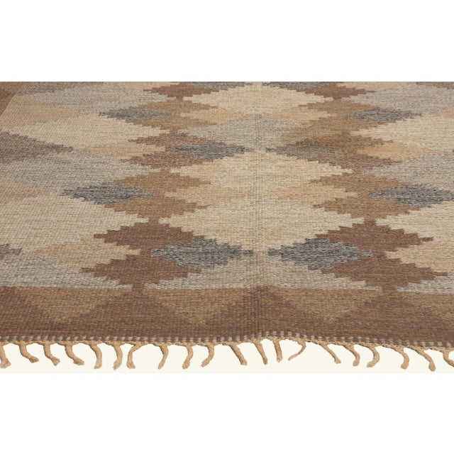 Märta Måås-Fjetterström Vintage Swedish Rollakan Rug, 05'07 X 08'01 For Sale - Image 4 of 11