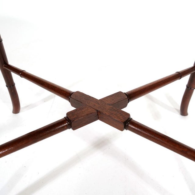 Wood Antique Edwardian Style Mahogany Tray-Top Oval Coffee Table For Sale - Image 7 of 8