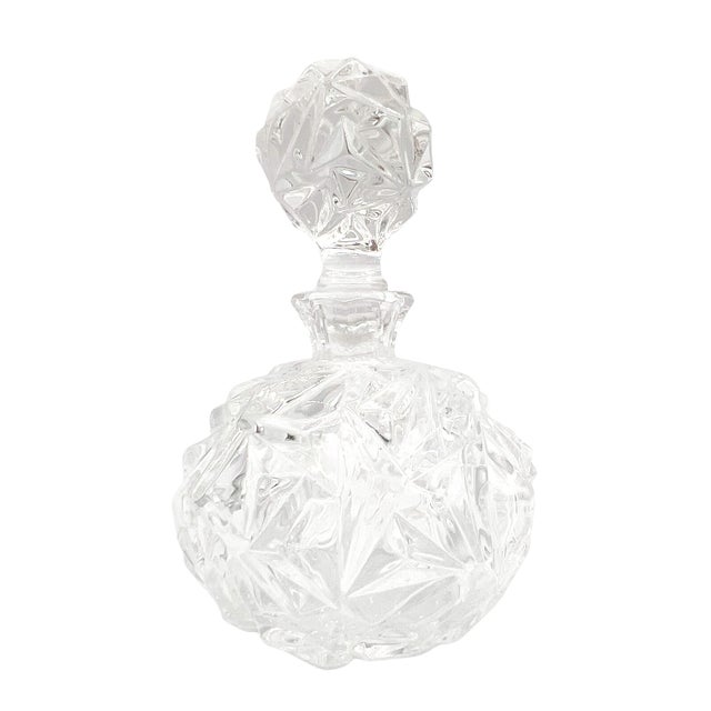 Mid-Century Modern 1980s Tiffany & Co. Rock Cut Crystal Perfume Bottle With Stopper – Hollywood Regency / Modernist For Sale - Image 3 of 11