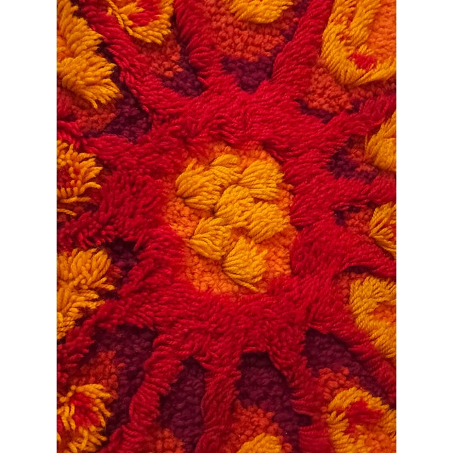 Mid-Century Modern German Handmade Wall Tapestry in Wool, 1970s For Sale - Image 3 of 5