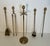 Metal Neoclassical brass pineapple fireplace tools in the style of Maison Baguès For Sale - Image 7 of 12