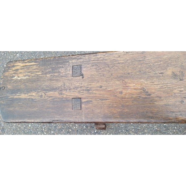 1940s 1940s Long Refractory Trestle Bench For Sale - Image 5 of 10
