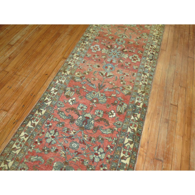 Traditional Antique Zabihi Collection Rare Narrow Long Persian Malayer Runner - 2'9" x 26' For Sale - Image 3 of 5