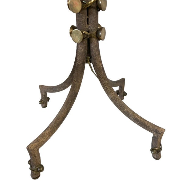 Unique Metal Table Lamp With Brass Accents by Designer Charles Hart For Sale - Image 9 of 10