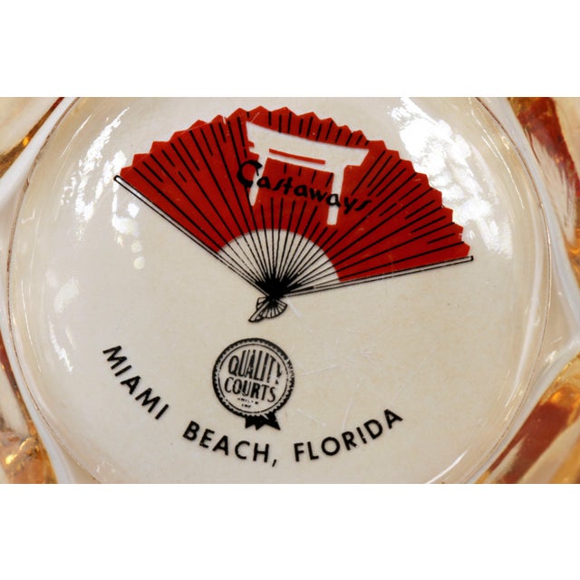 Mid 20th Century Castaways Hotel Miami Beach Glass Ashtrays - A Pair For Sale - Image 5 of 5