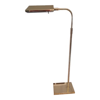 1960s Frederick Cooper Chicago Adjustable Brass Pharmacy Style Floor Lamp For Sale