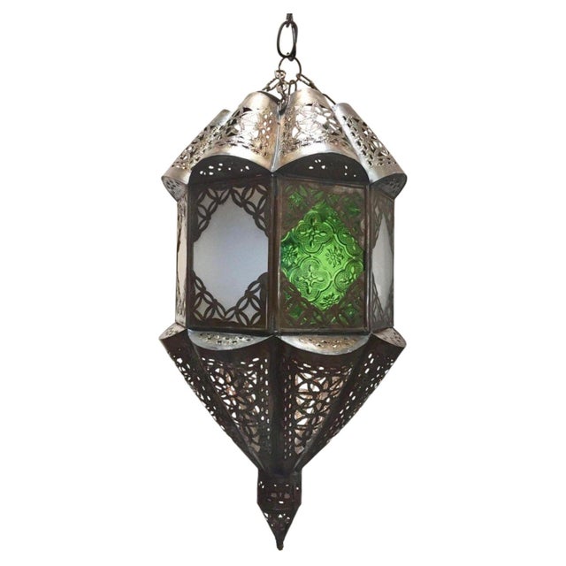 Moroccan Lantern Handcrafted Moorish Metal and Glass For Sale - Image 18 of 18