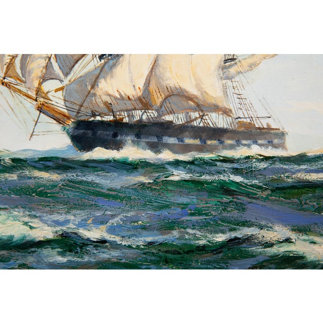 Henry Scott Fine Maritime Seascape Painting of American Clipper Ships by Henry Scott For Sale - Image 4 of 15