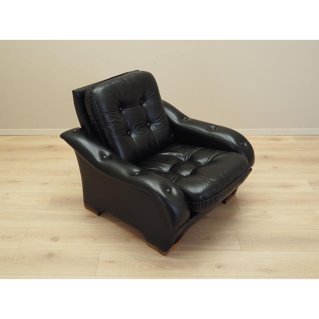 Italian Black Armchair, 1980s For Sale - Image 12 of 18