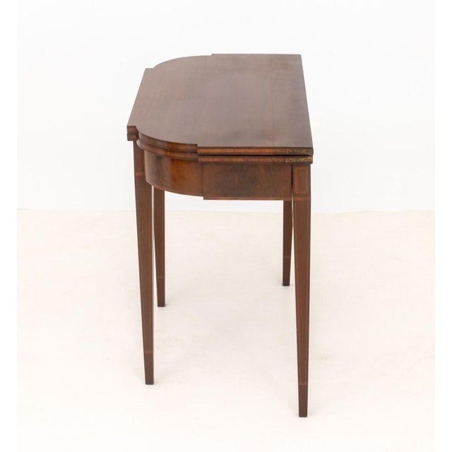 Federal Hepplewhite Mahogany Card Table, Ca. 1790 For Sale - Image 4 of 9