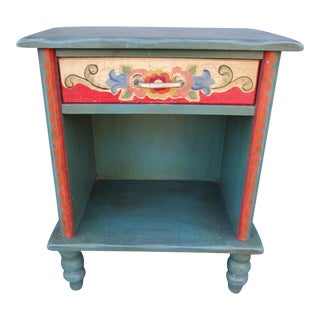 Painted Monterey Nightstand With Floral Decoration, 1935 For Sale