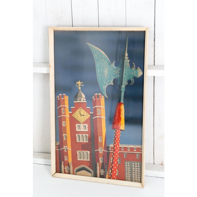 A signed lithograph travel poster for Royal London St. James Palace designed by illustrator David Lewis. The poster...