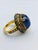 Bochic "Orient" Vintage Fancy Sapphire & Tanzanite Ring Set 18K Gold & Silver For Sale - Image 4 of 18
