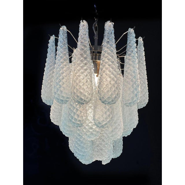 Blue Italian Murano Glass Chandeliers, 1990, Set of 2 For Sale - Image 8 of 16